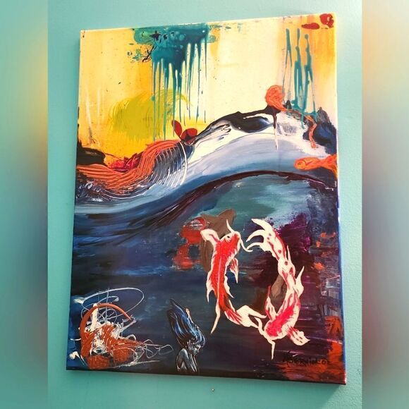 Abstract Artwork Contemporary signed by Artist - Picture 1 of 4